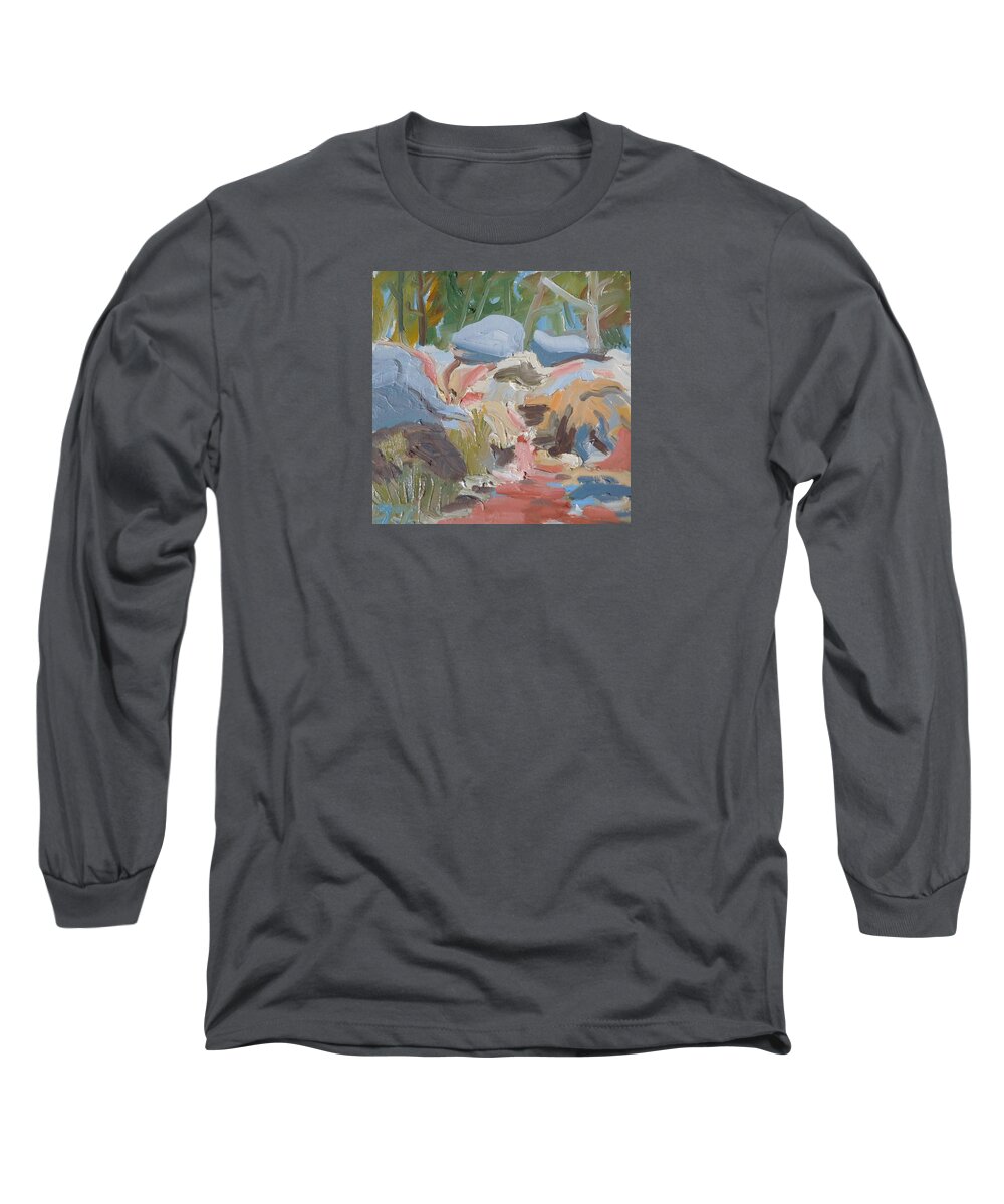 Oils Long Sleeve T-Shirt featuring the painting Surry Falls II by Francine Frank