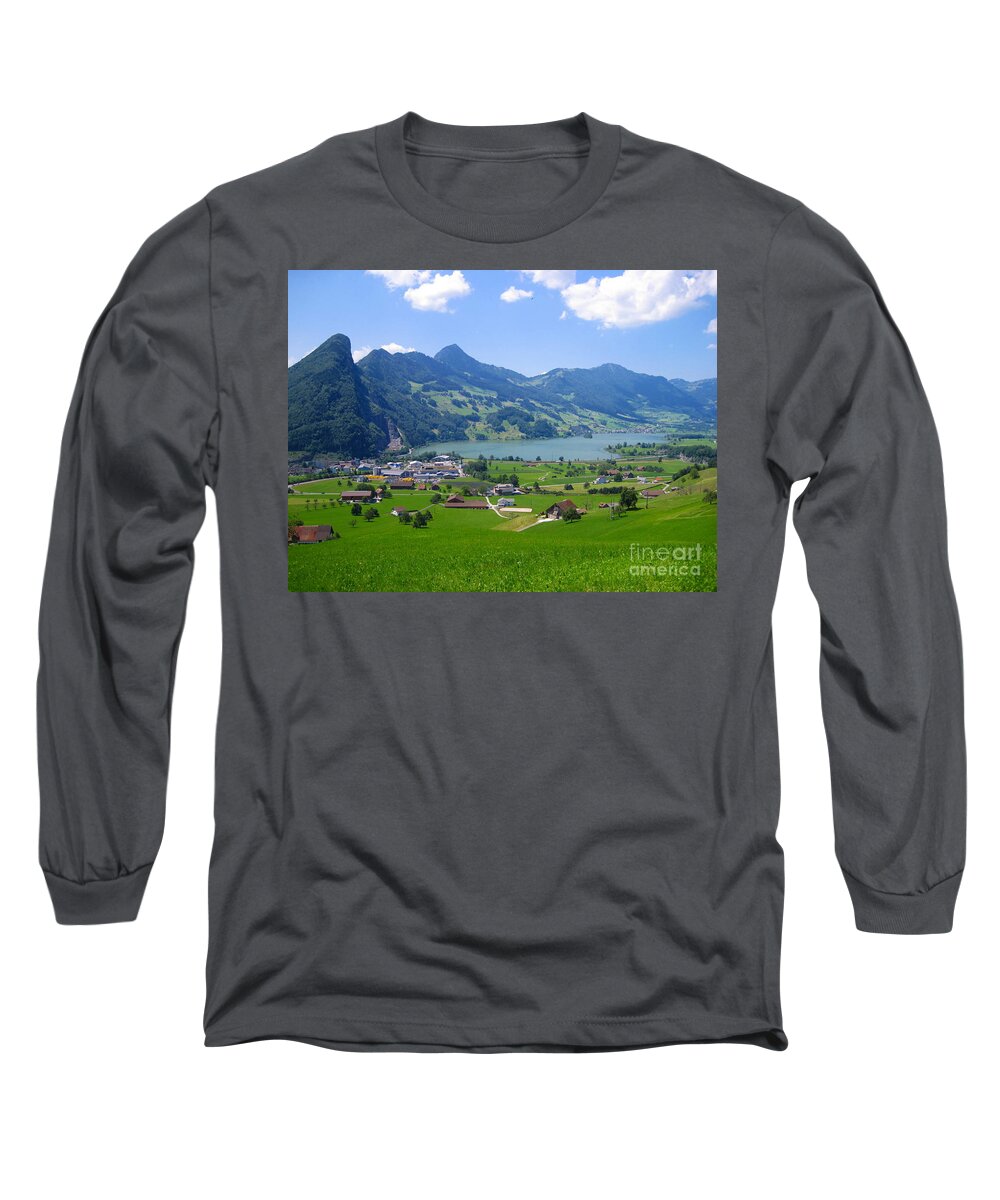 Alps Long Sleeve T-Shirt featuring the photograph Swiss Landscape by Amanda Mohler