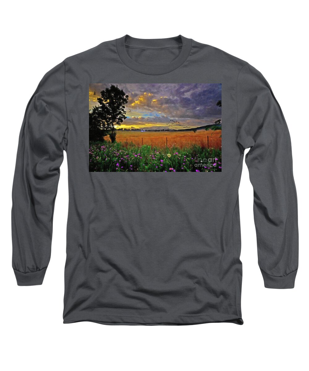 Country Road Long Sleeve T-Shirt featuring the digital art Take Me Home by Lianne Schneider