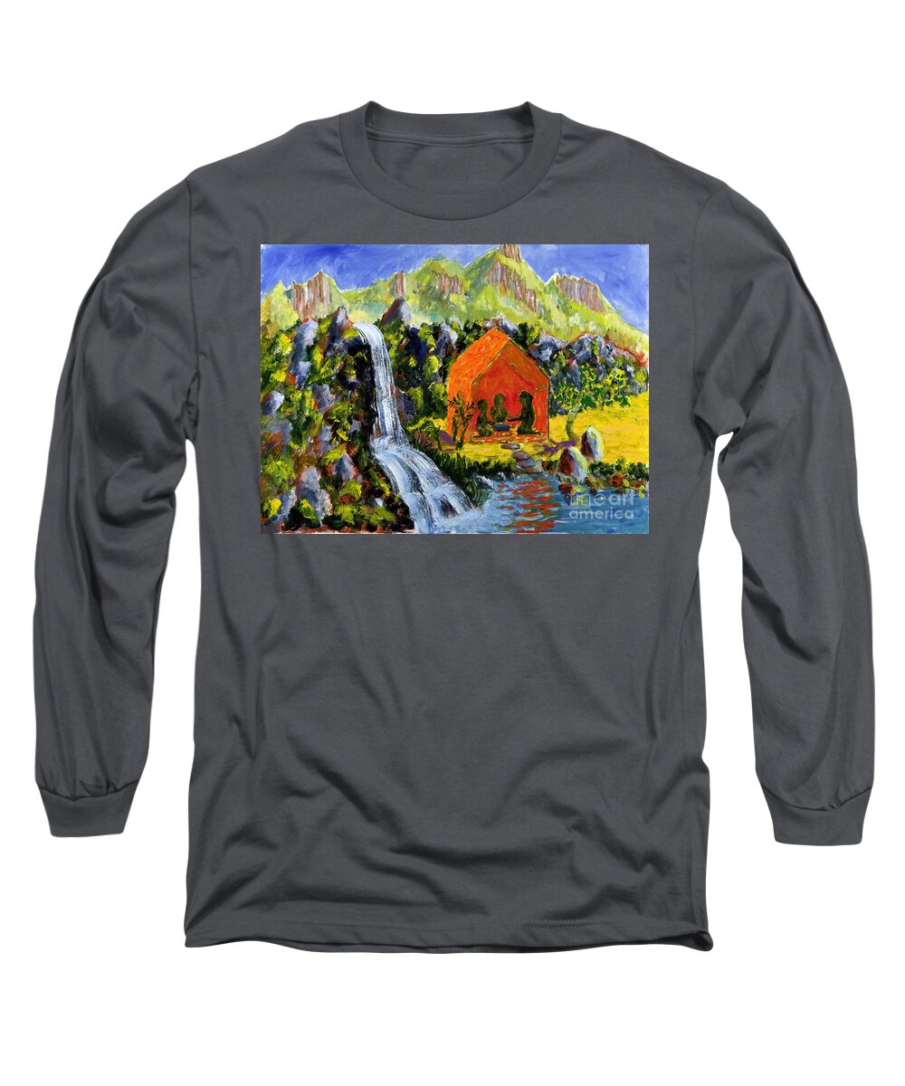 Tea Ceremony Long Sleeve T-Shirt featuring the painting Tea Ceremony by Walt Brodis