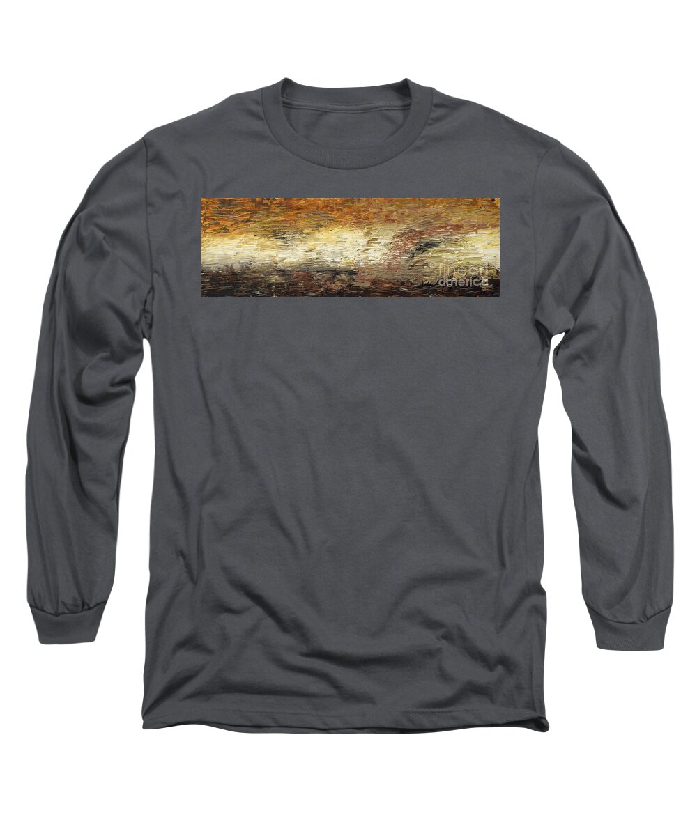 Terra Long Sleeve T-Shirt featuring the painting Terra by Nadine Rippelmeyer