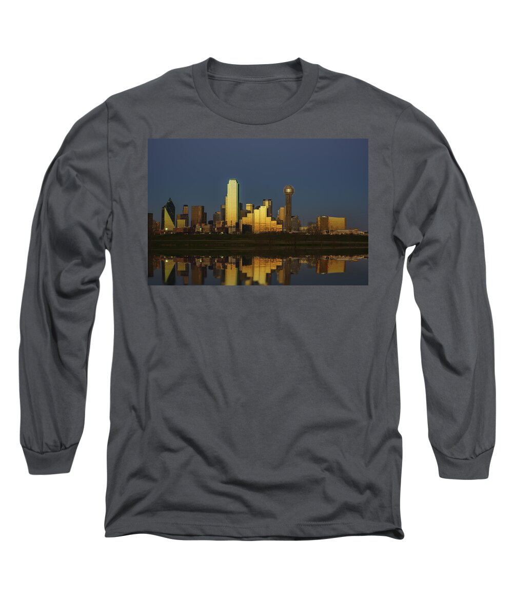 Dallas Long Sleeve T-Shirt featuring the photograph Texas Gold by Rick Berk