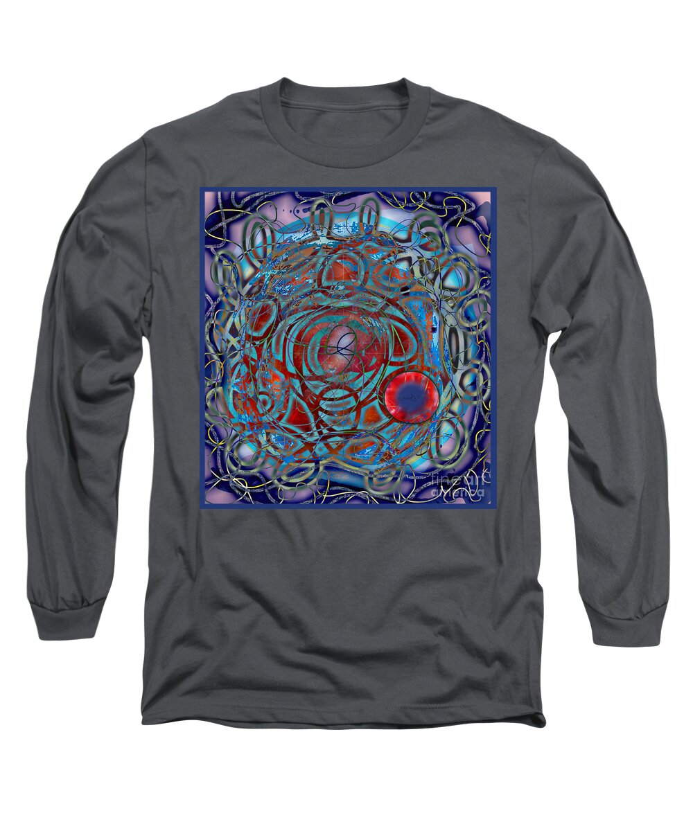 Abstract Long Sleeve T-Shirt featuring the digital art The Big Bang Grape Theory by Gabrielle Schertz