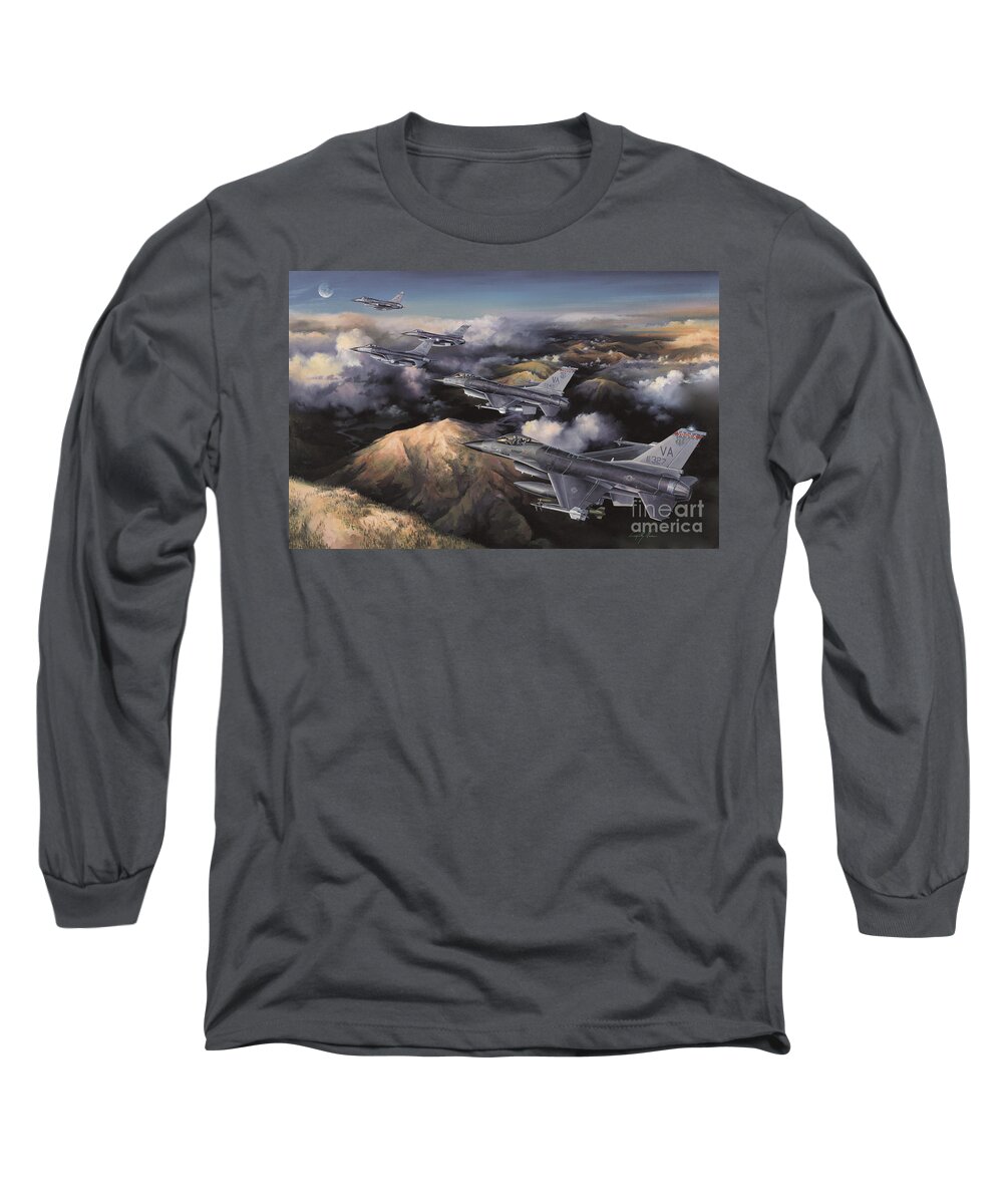 Aviation Art Long Sleeve T-Shirt featuring the painting The Boys From Richmond by Randy Green