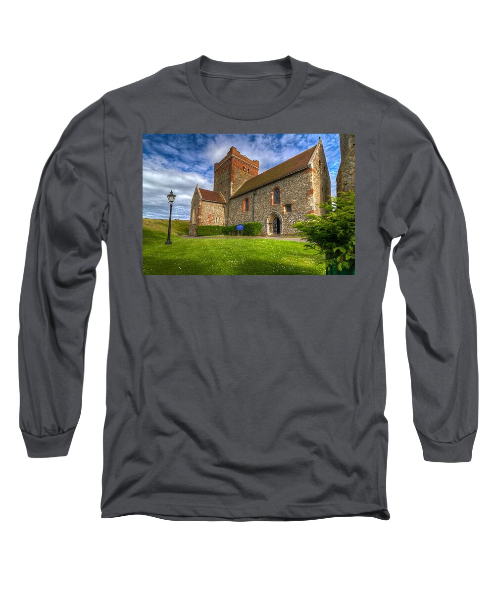 Dover Long Sleeve T-Shirt featuring the photograph The Church at Dover Castle by Tim Stanley