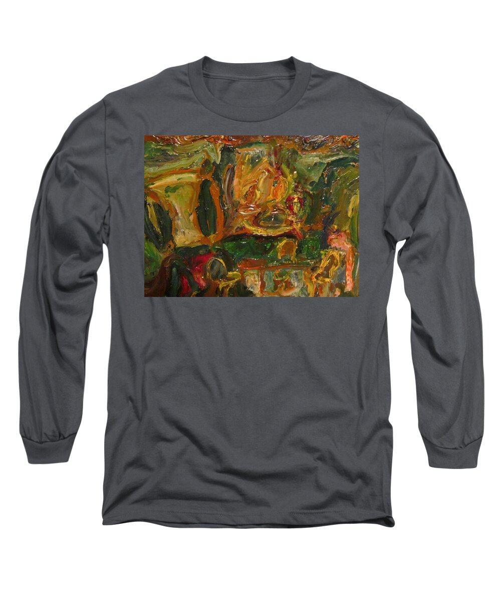 Dining Room Long Sleeve T-Shirt featuring the painting The Dining Room by Shea Holliman