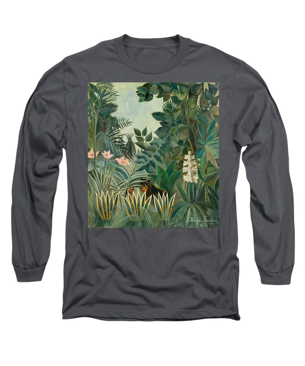 #faatoppicks Long Sleeve T-Shirt featuring the painting The Equatorial Jungle by Henri Rousseau