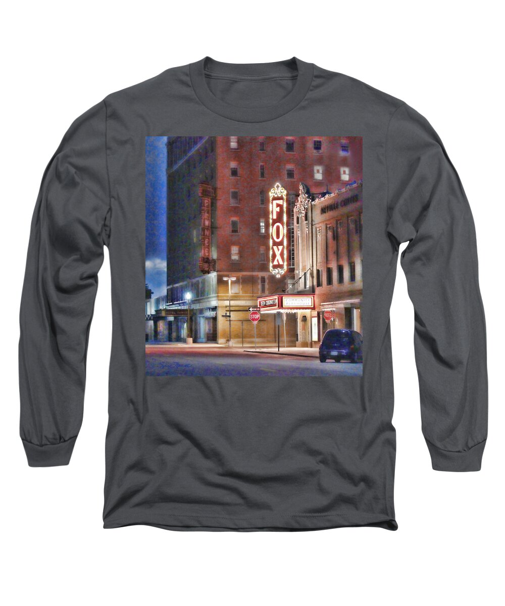 Fox Theater Long Sleeve T-Shirt featuring the photograph The Fox After the Show by Sylvia Thornton
