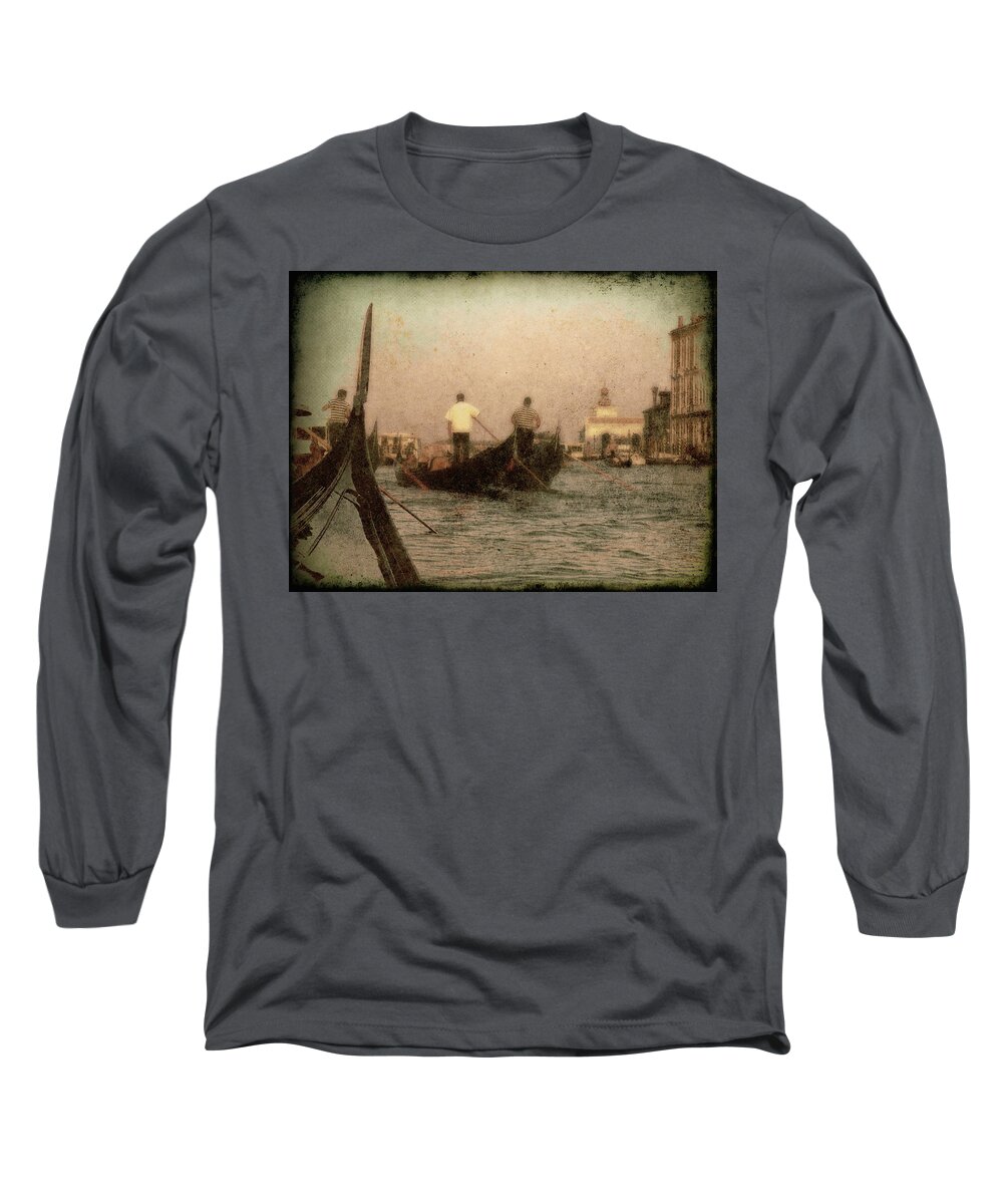 Venice Long Sleeve T-Shirt featuring the photograph The Gondoliers by Micki Findlay