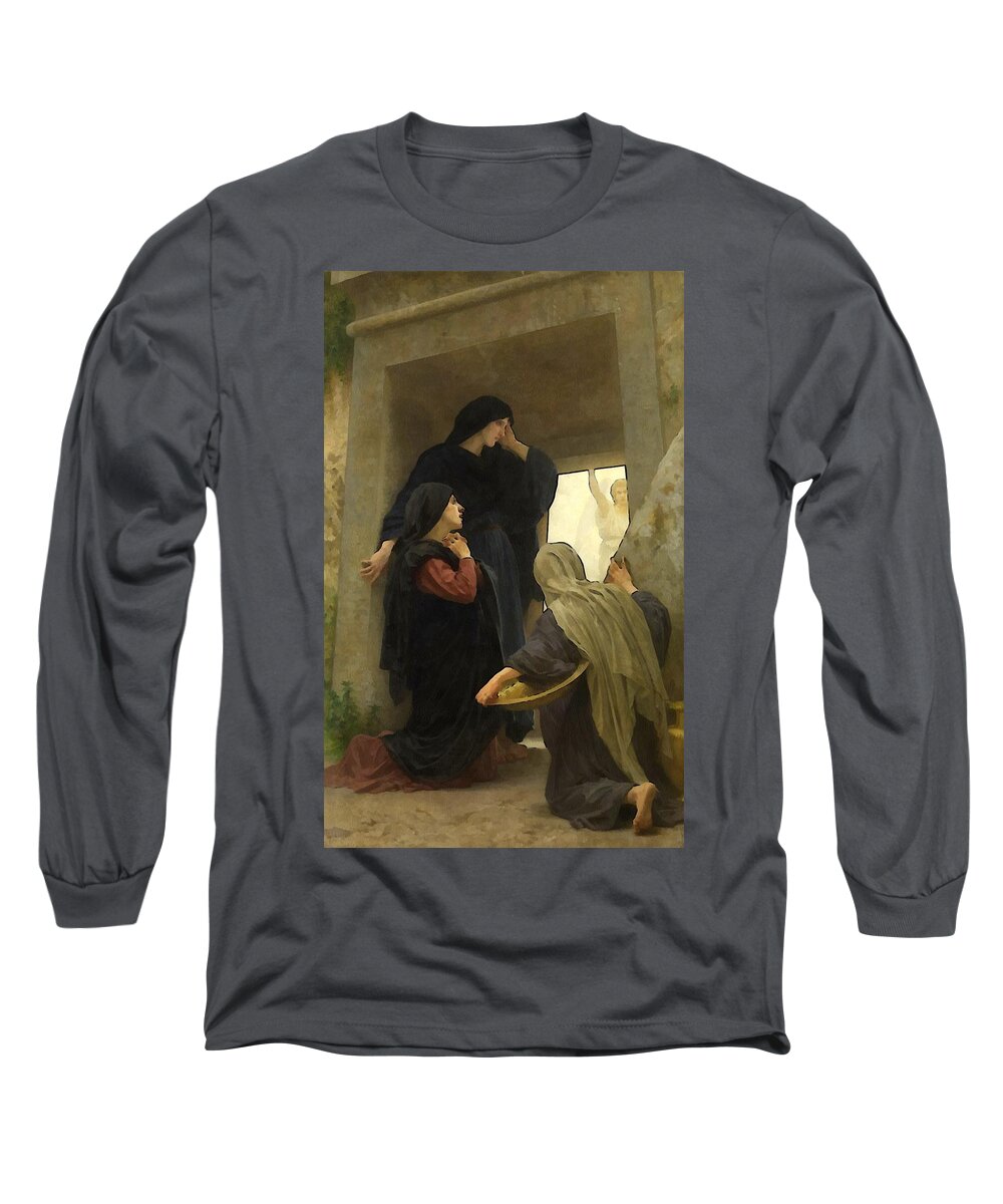 William Bouguereau Long Sleeve T-Shirt featuring the digital art The Holy Women at the Tomb by William Bouguereau