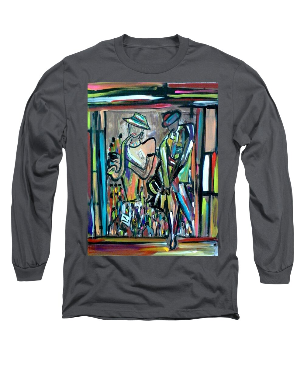 Blues Long Sleeve T-Shirt featuring the painting Blues Club by Kelly M Turner