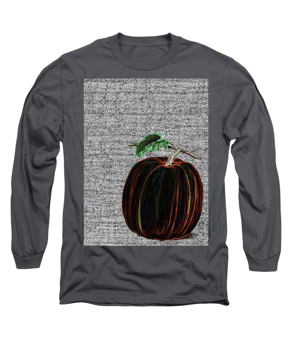 Pumpkin Long Sleeve T-Shirt featuring the painting The Magical Pumkin by Portraits By NC