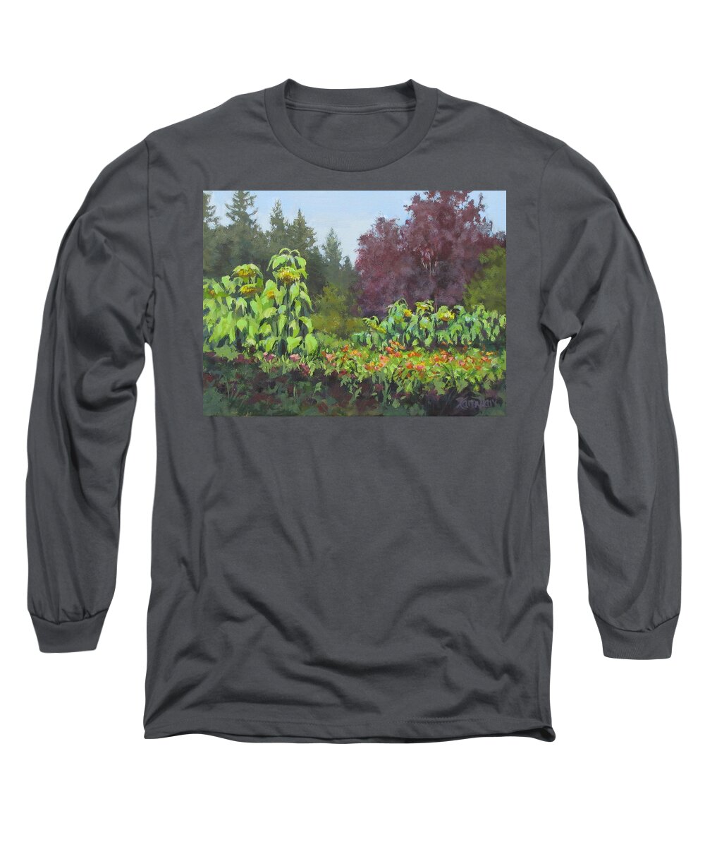 Garden Long Sleeve T-Shirt featuring the painting The Matriarchs by Karen Ilari