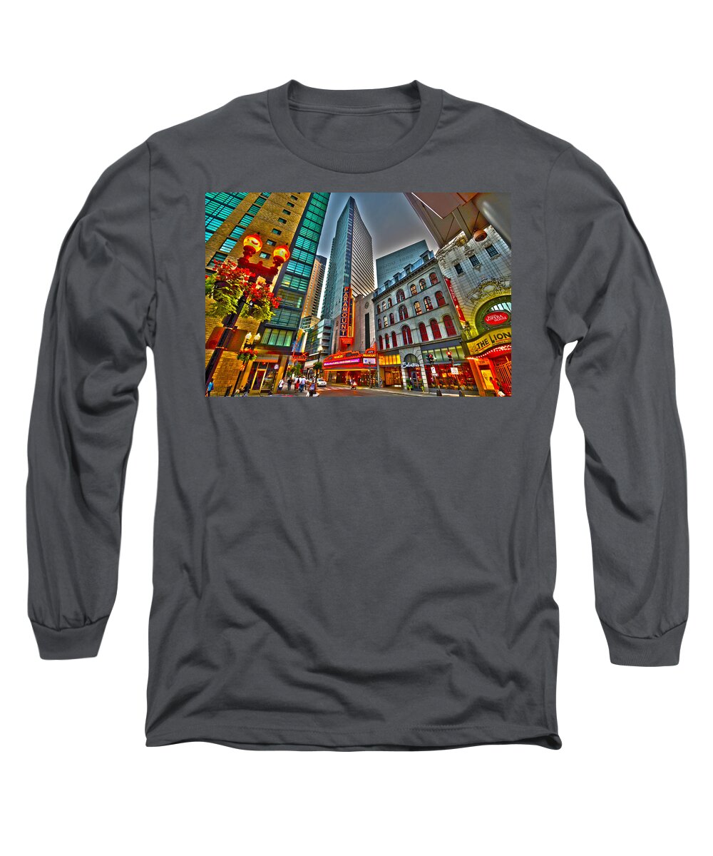 Boston Long Sleeve T-Shirt featuring the photograph The Paramount Center and Opera House in Boston by Toby McGuire