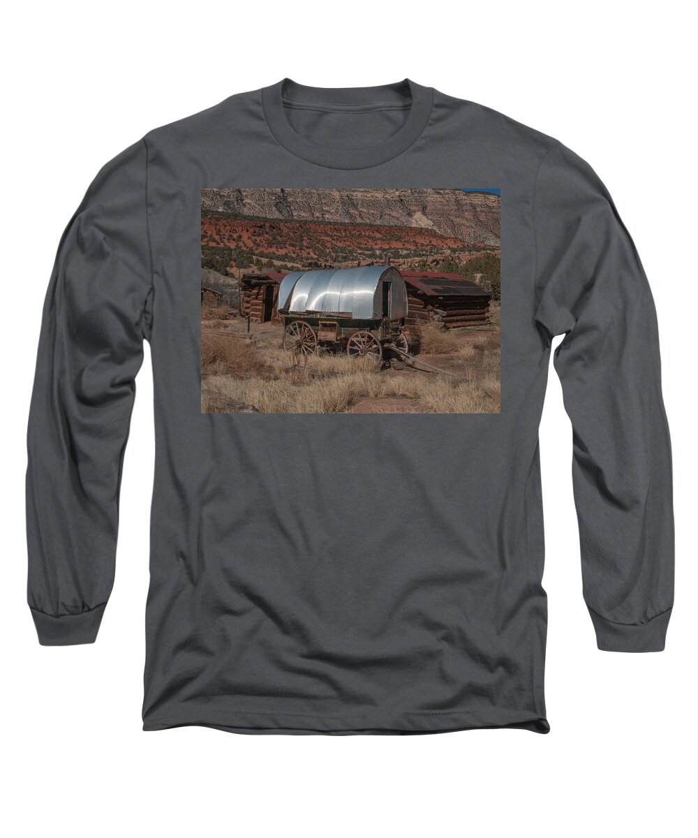 Sheep Camp Long Sleeve T-Shirt featuring the photograph The Sheep Wagon by Joshua House