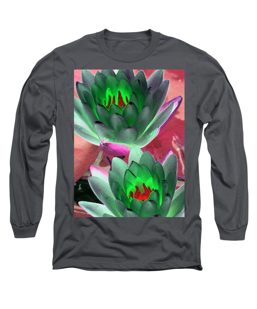 Water Lilies Long Sleeve T-Shirt featuring the photograph The Water Lilies Collection - PhotoPower 1121 by Pamela Critchlow