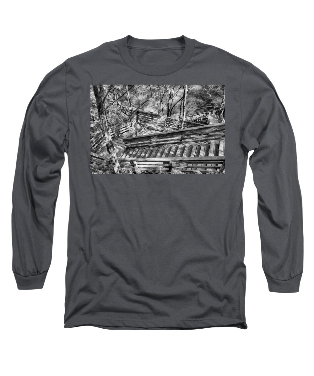 Nature Long Sleeve T-Shirt featuring the photograph The Winding Stairs by Howard Salmon