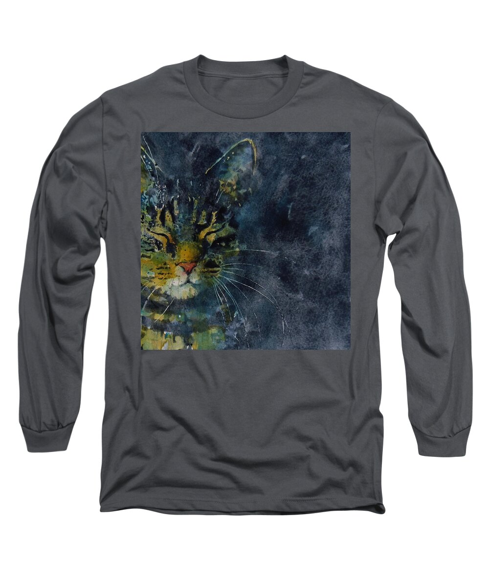 Tabby Long Sleeve T-Shirt featuring the painting Thinking Of You by Paul Lovering