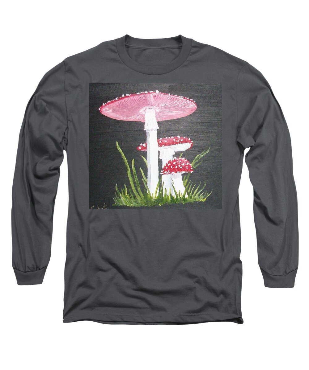 Toadstool Long Sleeve T-Shirt featuring the painting Toadstools by Asa Jones