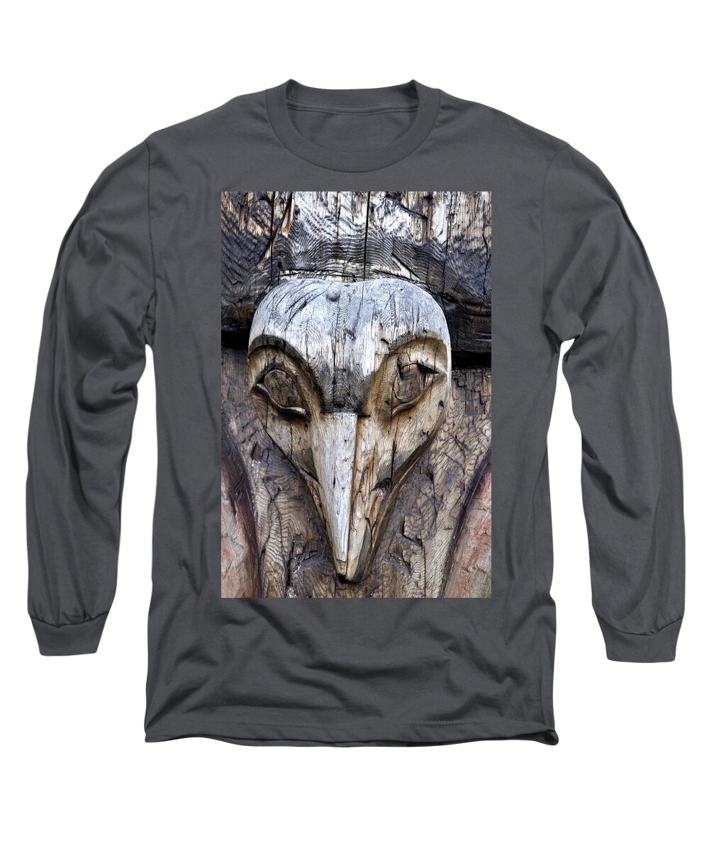 Totem Long Sleeve T-Shirt featuring the photograph Totem Face by Cathy Mahnke