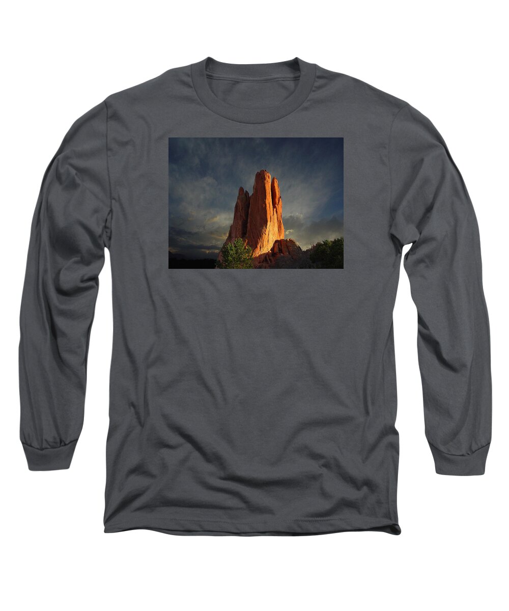 Awe Long Sleeve T-Shirt featuring the photograph Tower of Babel at Sunset by John Hoffman