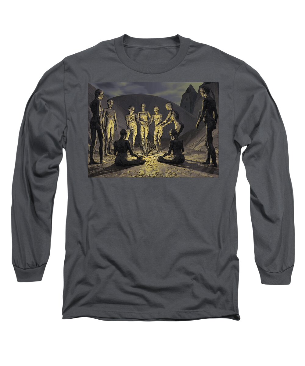 Tribe Long Sleeve T-Shirt featuring the digital art Tribe by John Alexander