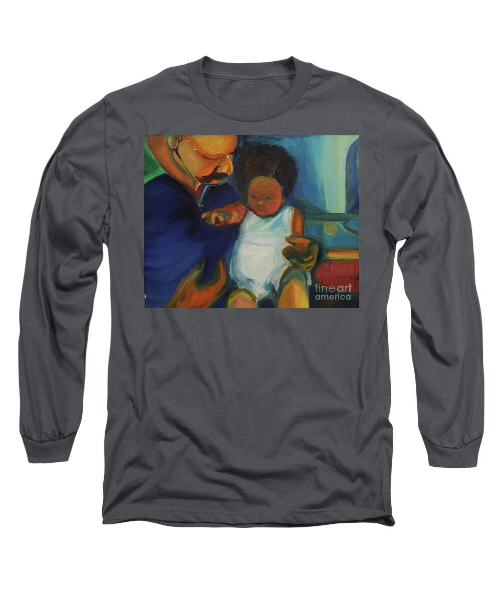 Oil Painting Long Sleeve T-Shirt featuring the painting Trina Baby by Daun Soden-Greene
