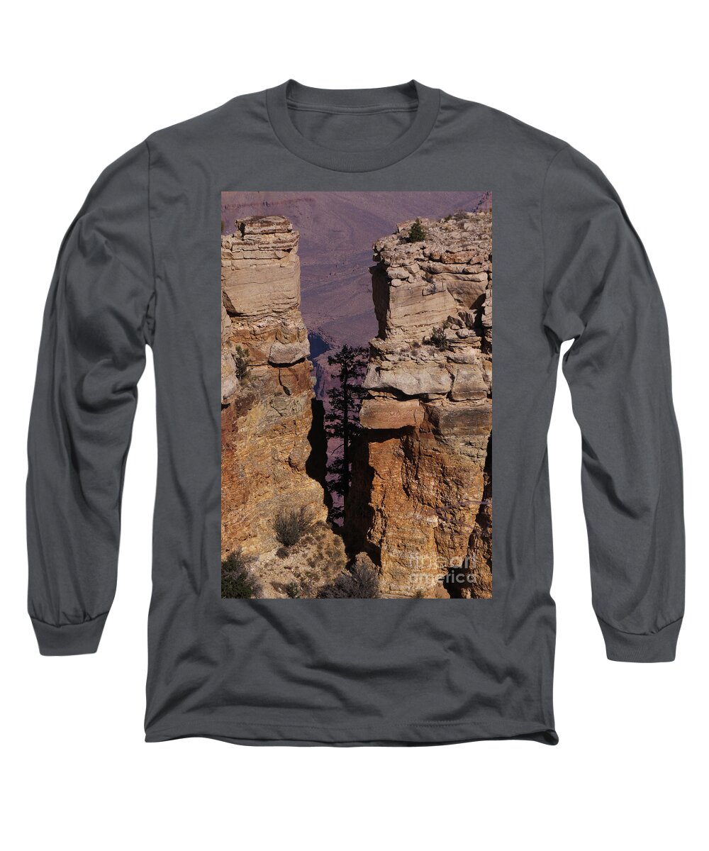 Nature Long Sleeve T-Shirt featuring the photograph Two Cliffs by Mary Mikawoz