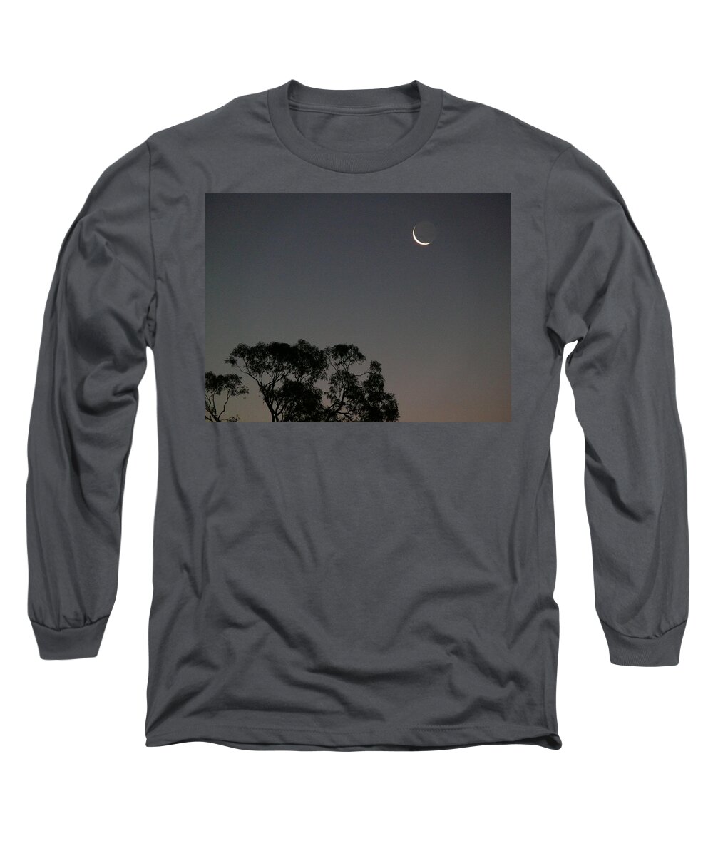 Very New Moon Long Sleeve T-Shirt featuring the photograph Very New Moon by Evelyn Tambour