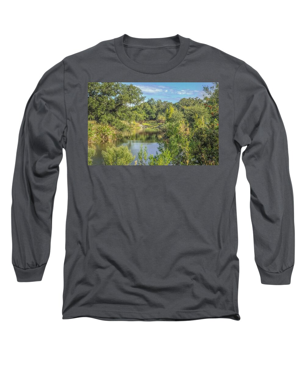 Creek Long Sleeve T-Shirt featuring the photograph View down the creek by Jane Luxton