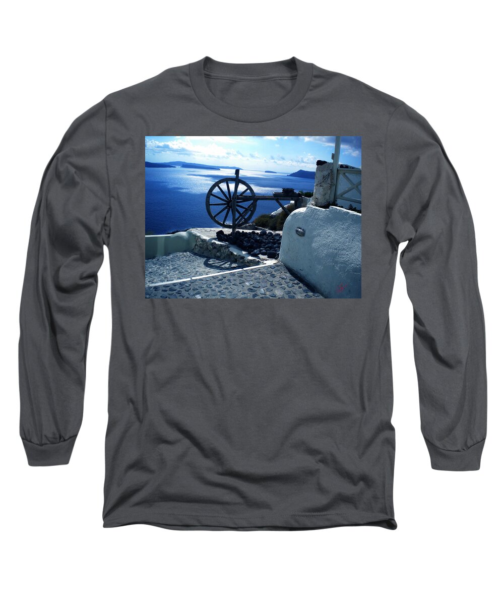 Colette Long Sleeve T-Shirt featuring the photograph View From Santorini Island Greece by Colette V Hera Guggenheim