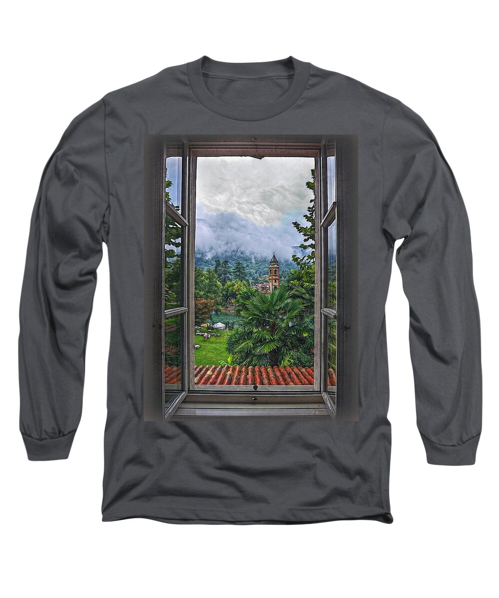 Switzerland Long Sleeve T-Shirt featuring the photograph Vision through the Window by Hanny Heim