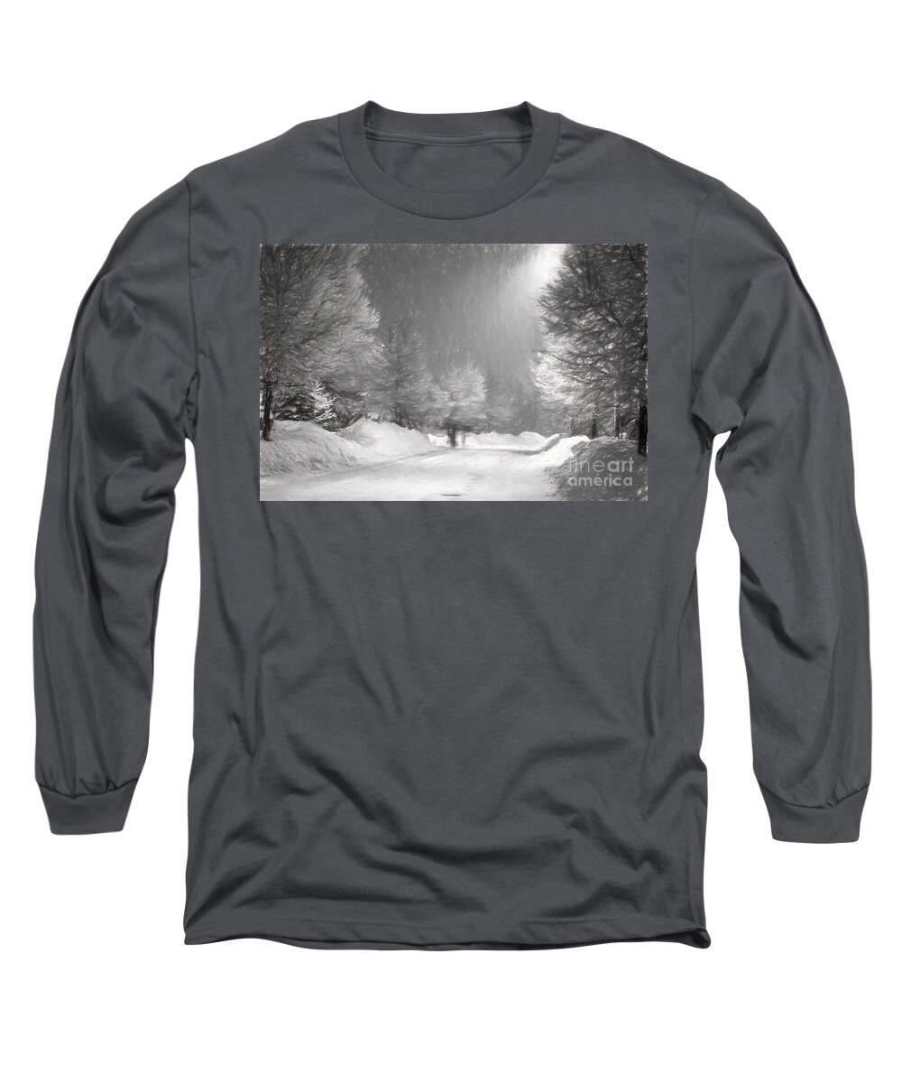 Winter Long Sleeve T-Shirt featuring the photograph Winter Walk by Les Palenik