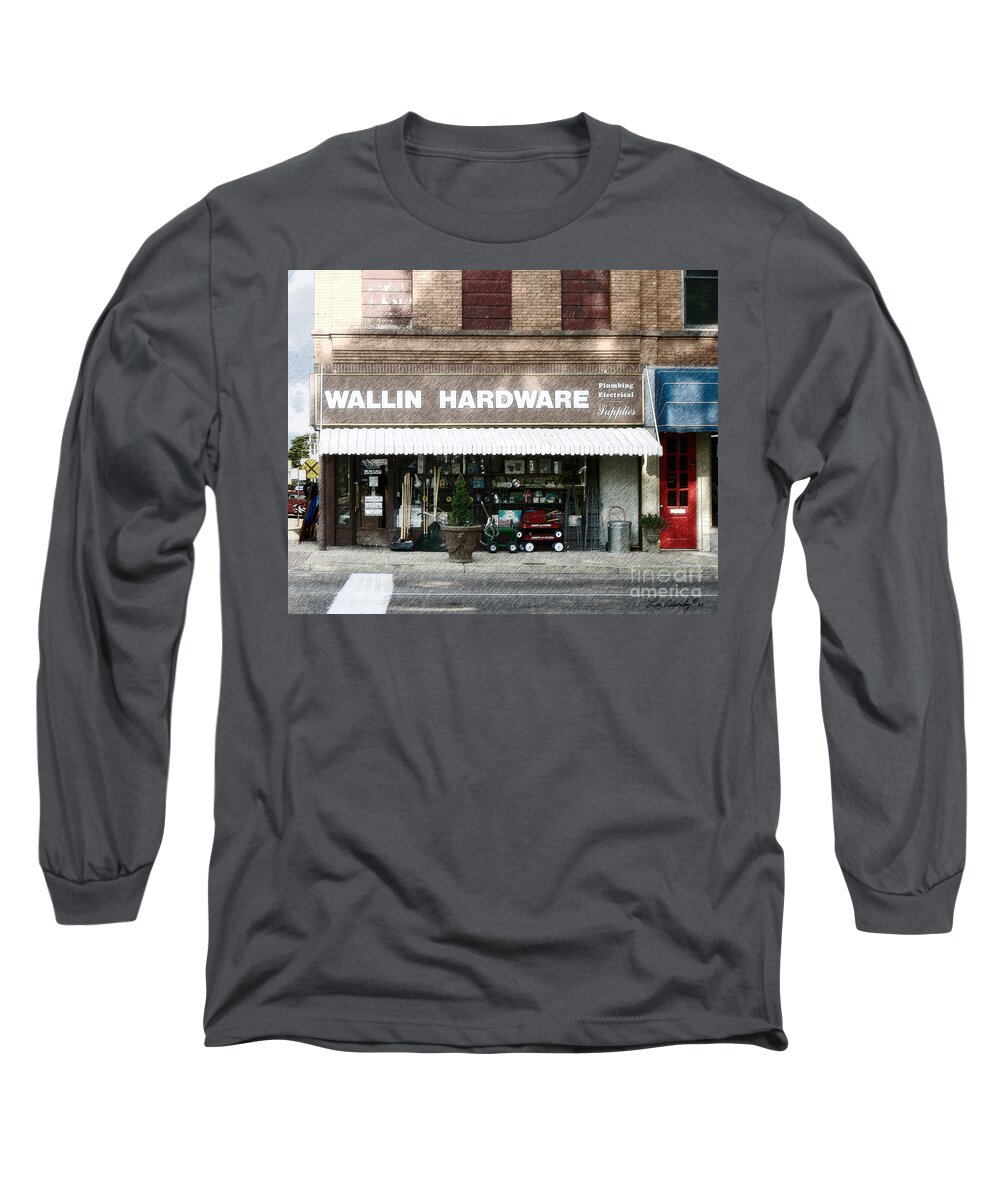 Lee Owenby Long Sleeve T-Shirt featuring the photograph Wallin Hardware by Lee Owenby