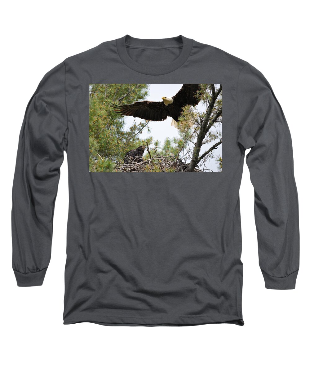 Eagle Long Sleeve T-Shirt featuring the photograph Watch Out Below by Bonfire Photography