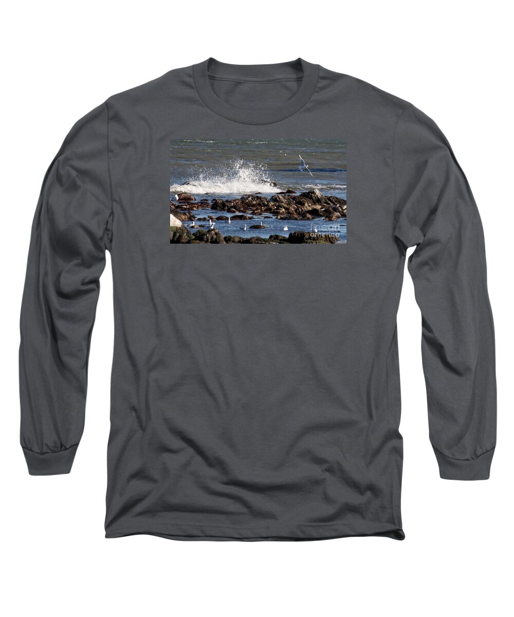 Waves Long Sleeve T-Shirt featuring the photograph Waves Wind and Whitecaps by John Telfer
