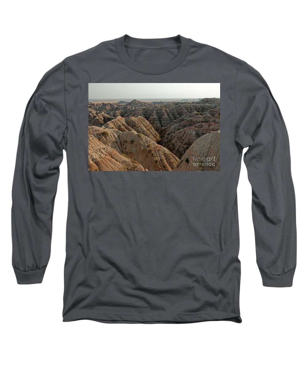 Afternoon Long Sleeve T-Shirt featuring the photograph White River Valley Overlook Badlands National Park by Fred Stearns