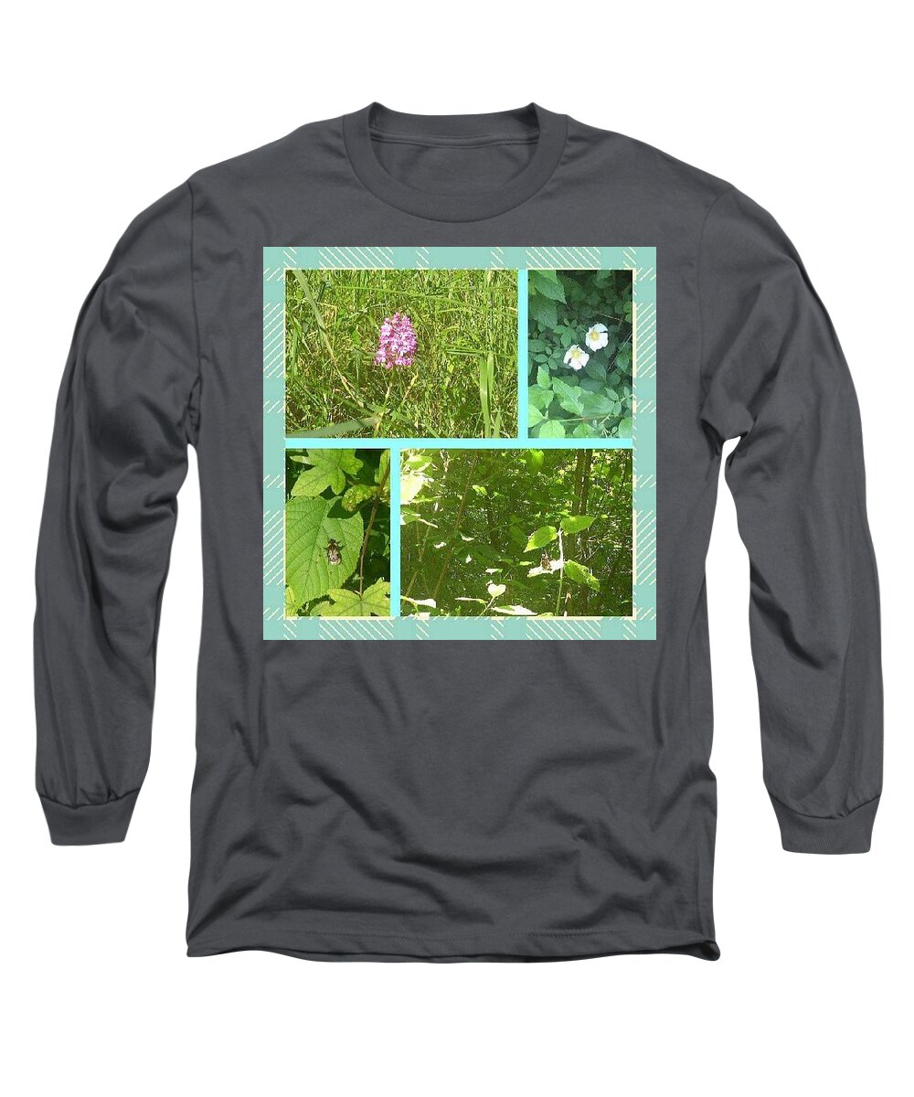 Wild Long Sleeve T-Shirt featuring the photograph Wild Flowers And Insects by Sarah Qua