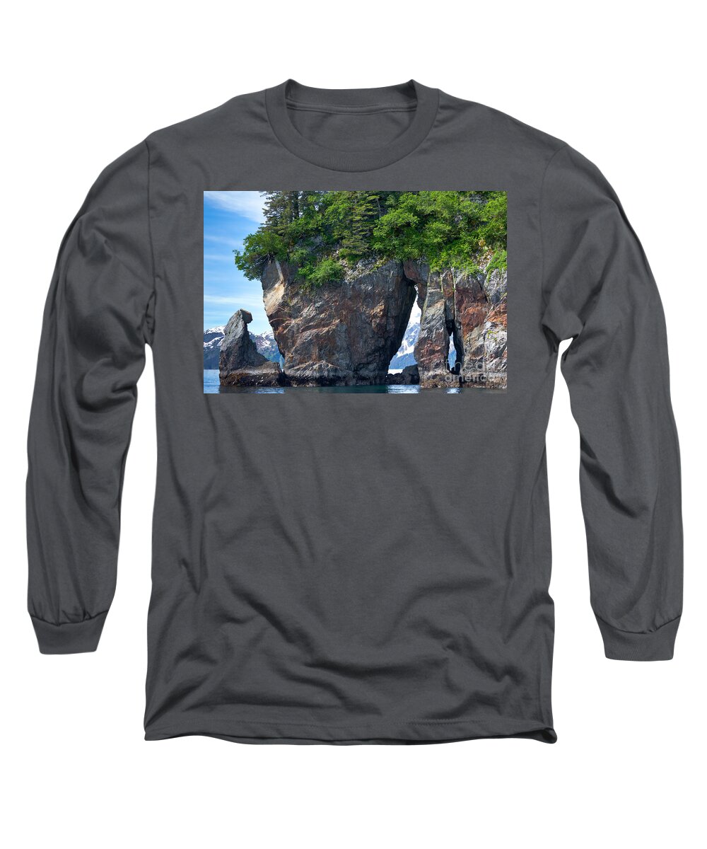 Alaska Long Sleeve T-Shirt featuring the photograph Window Rock by Jo Ann Tomaselli