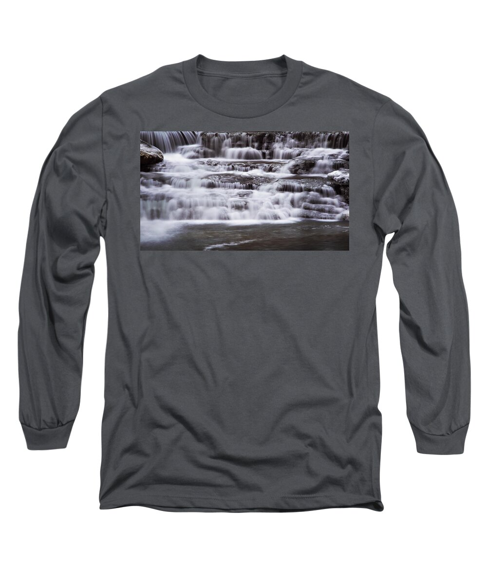 Waterfall Long Sleeve T-Shirt featuring the photograph Winter Fall by Melissa Petrey