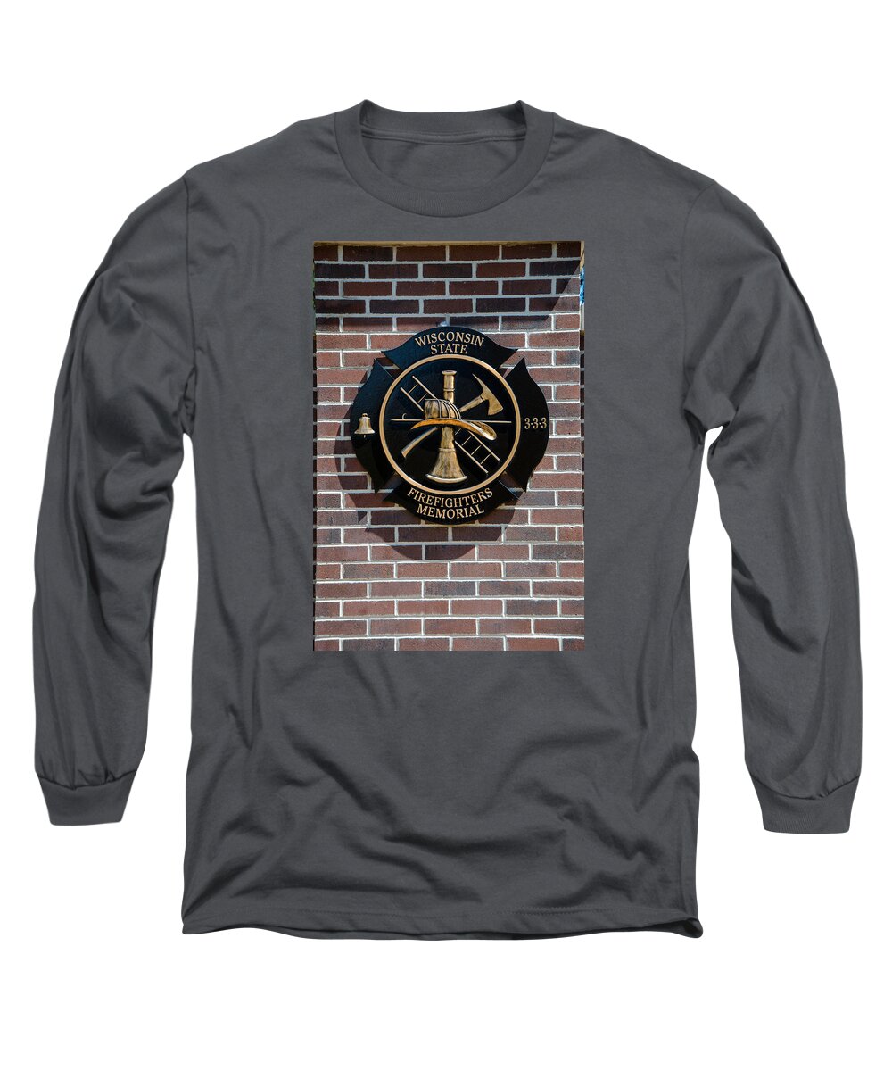 Firefighters Long Sleeve T-Shirt featuring the photograph Wisconsin State Firefighters Memorial Park 5 by Susan McMenamin
