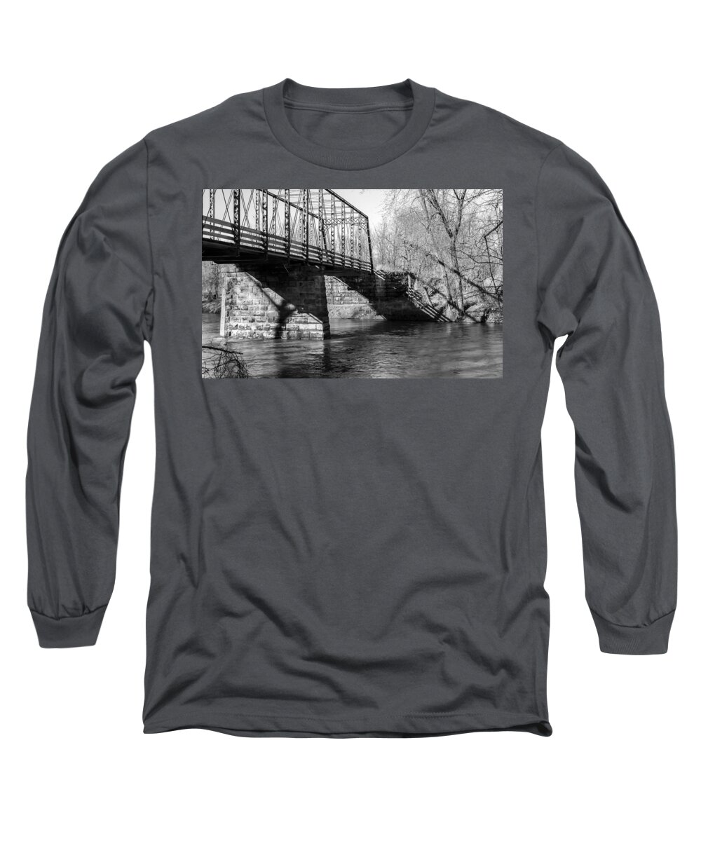 Arch Long Sleeve T-Shirt featuring the photograph Zoar Iron Bridge by Jack R Perry