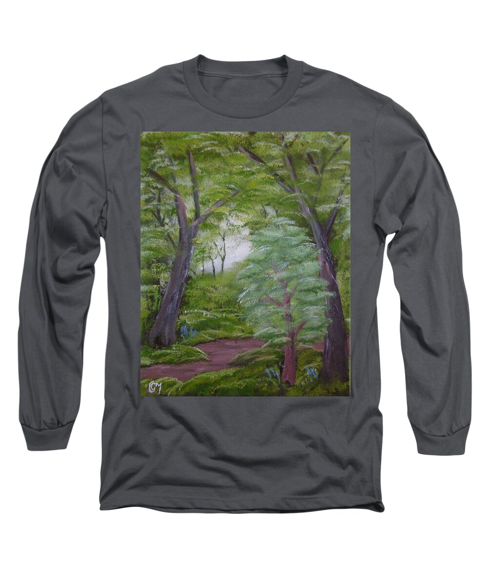 Landscape Long Sleeve T-Shirt featuring the painting Summer Morning by Charles and Melisa Morrison