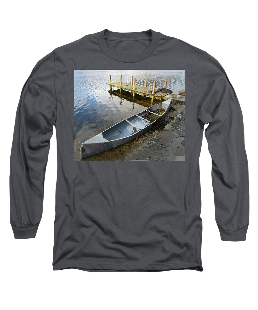 Canoe Long Sleeve T-Shirt featuring the photograph Abandoned Canoe by Lynn Bolt