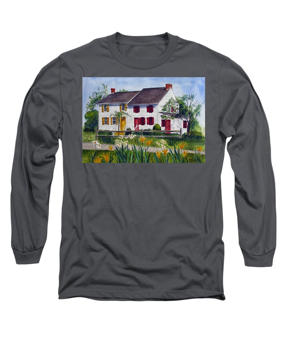 Abbott House Long Sleeve T-Shirt featuring the painting Abbott House by Clara Sue Beym