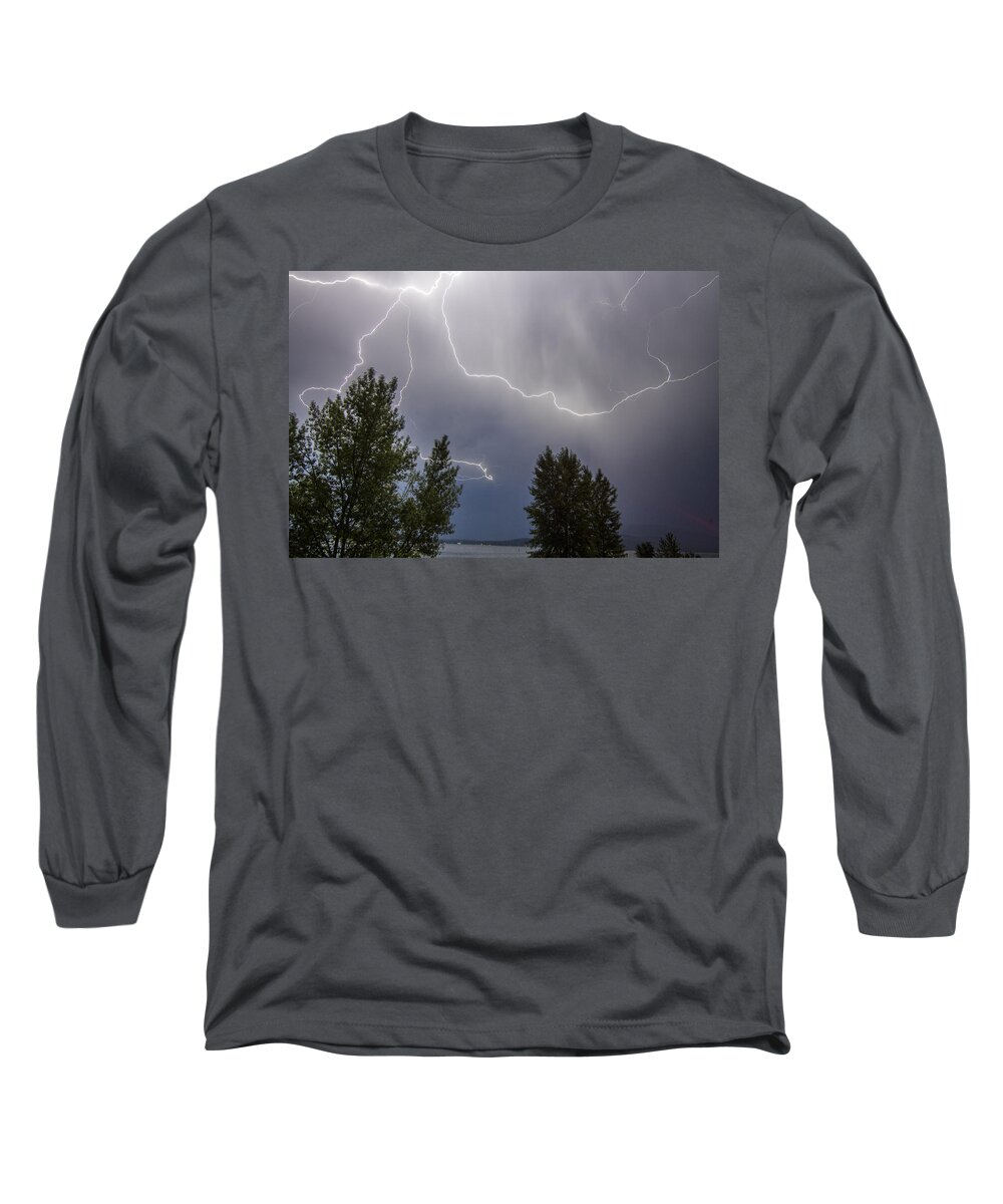 Lightning Long Sleeve T-Shirt featuring the photograph Among the Clouds by Albert Seger