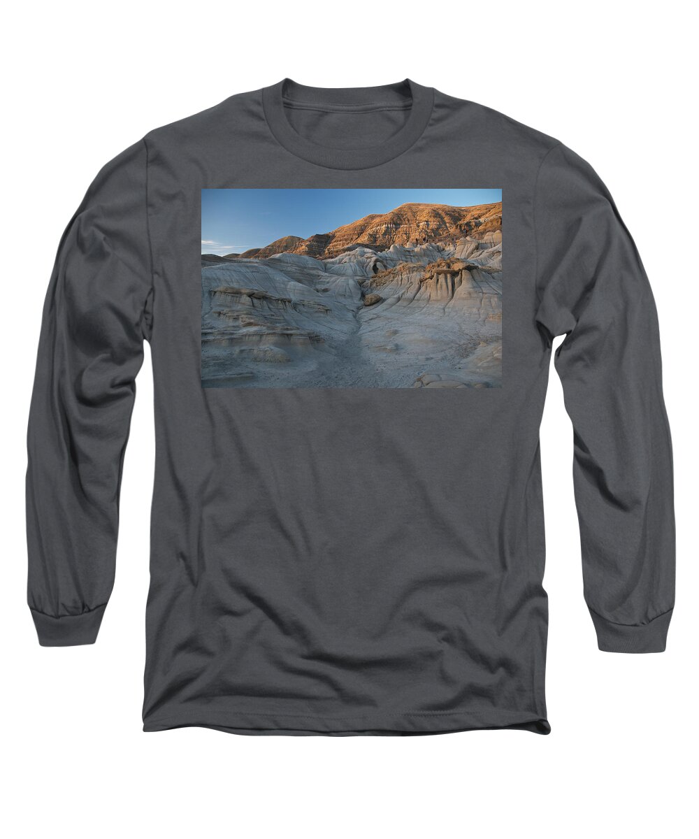Hoodoos Long Sleeve T-Shirt featuring the photograph Badlands Sunset by David Kleinsasser