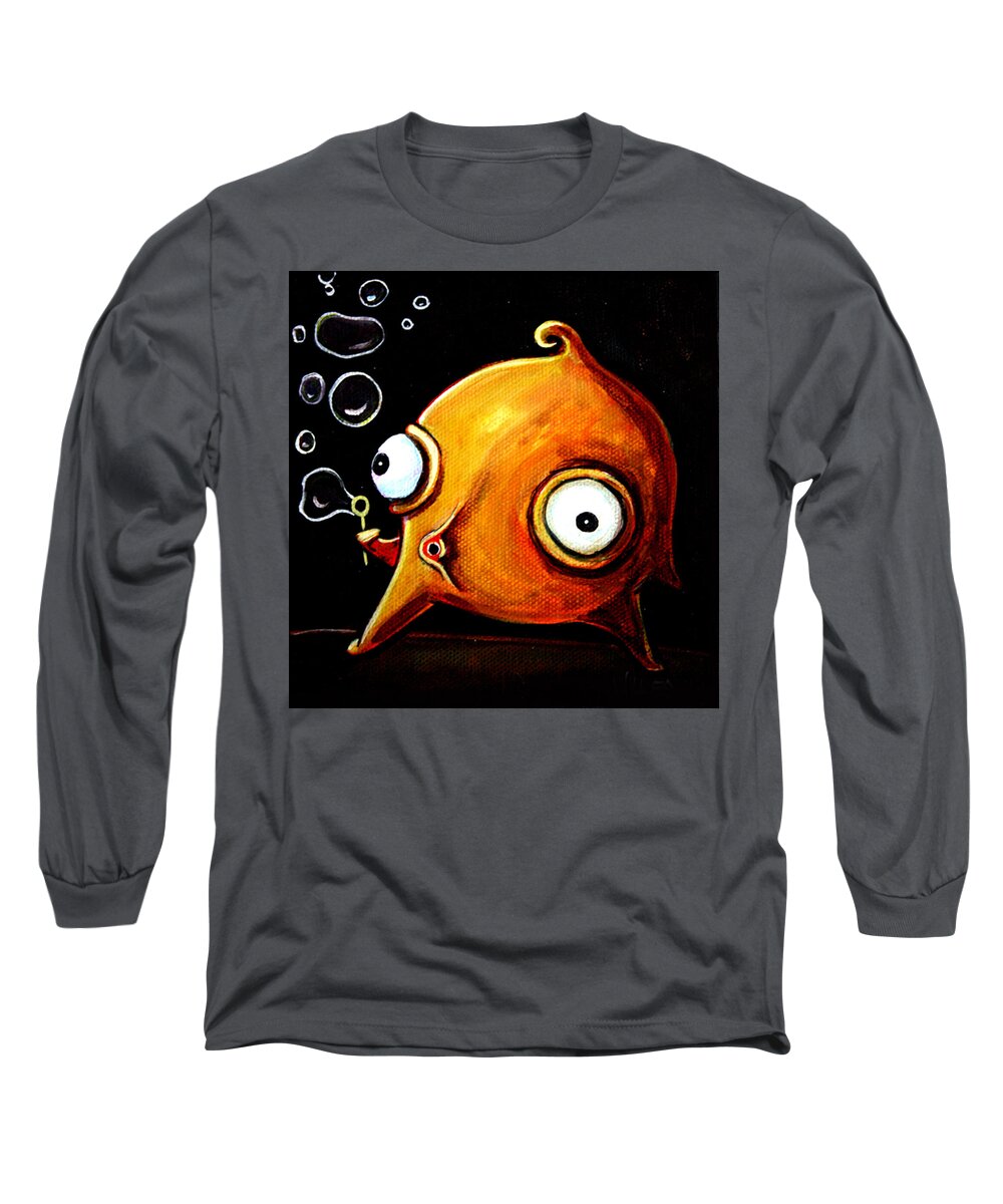 Bubbles Long Sleeve T-Shirt featuring the painting Bubbles Glob by Leanne Wilkes