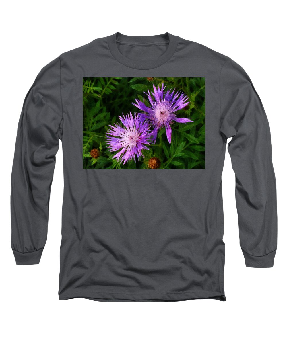 Flower Long Sleeve T-Shirt featuring the photograph Can flowers say Boo by Steve Taylor