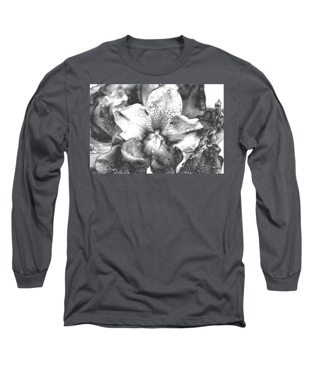 Flower Long Sleeve T-Shirt featuring the photograph Chrome Flower by Michael Merry